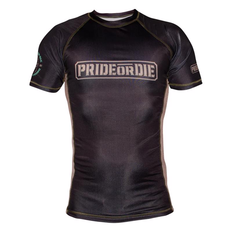 PRIDE OR DIE only the strong RASHGUARD - BLACK
